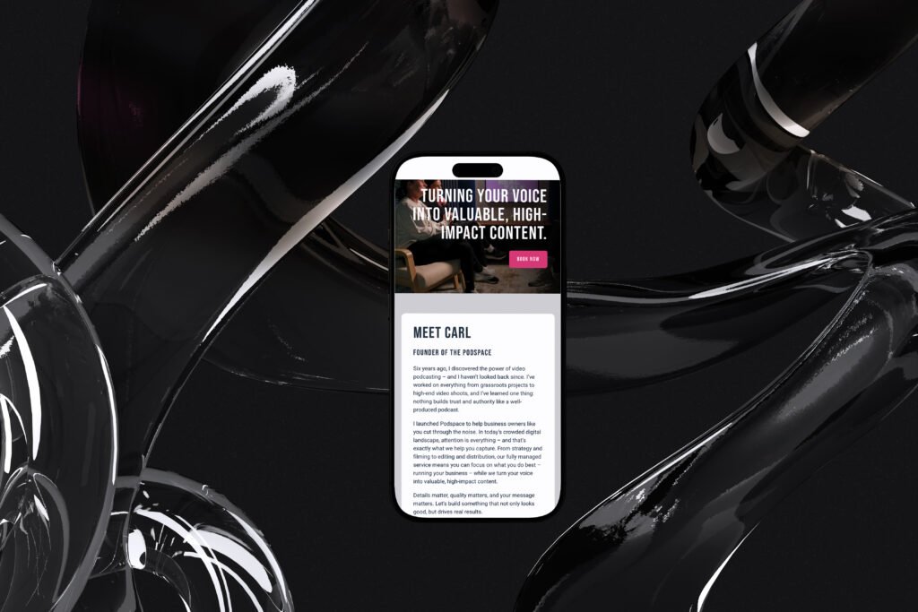 web design agency bedford showcasing a website made on a mobile phone