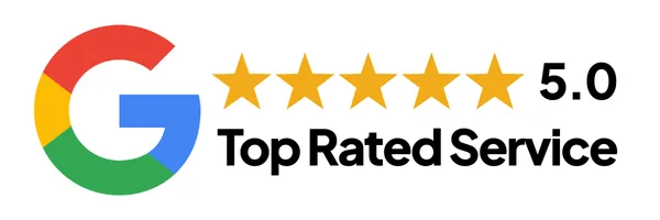 picture of google logo with 5 star rating
